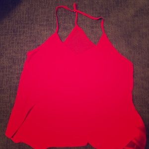 Red triangle tank blouse.